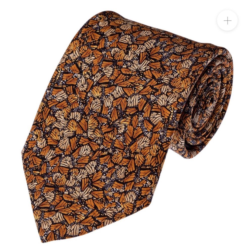 NWT Pineda Covalin Monarch Butterfly Silk Men's Tie